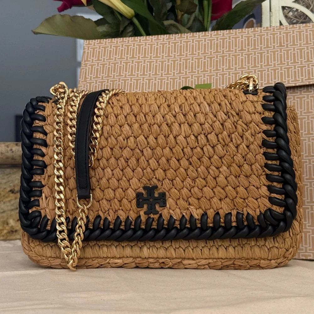 Tory Burch Tan and Black Shoulder Bag